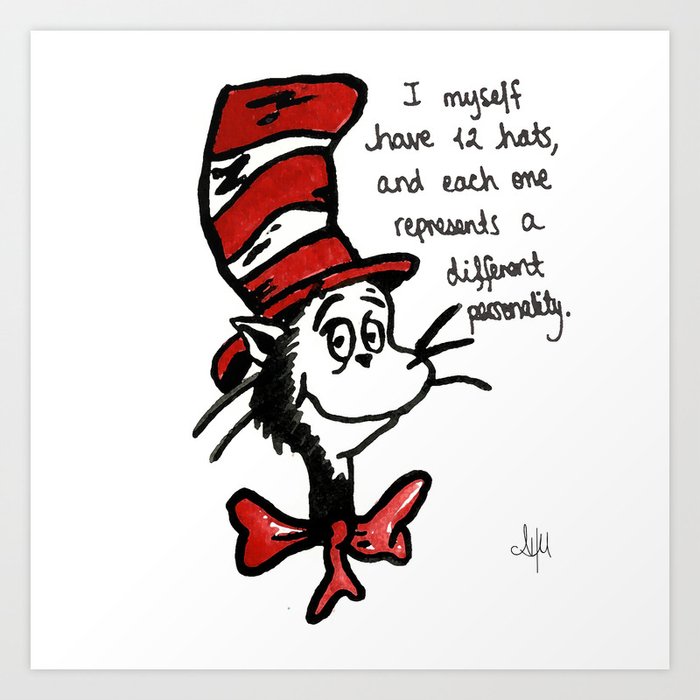 The Cat In The Hat Art Print By Armyhu Society6