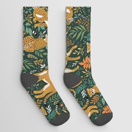 Spring Cheetah Pattern II - Lush Green Socks
