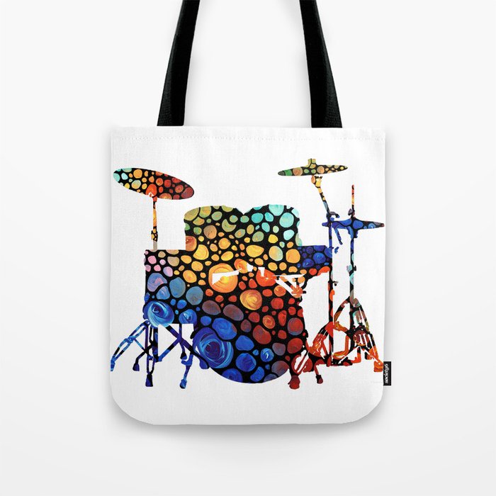 The Drums Mosaic Music Art by Sharon Cummings Tote Bag