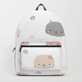 Cute cat head with pastel pattern Backpack