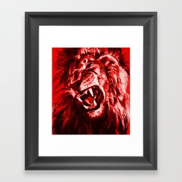 Panthera Leo Carboneum - Red Framed Art Print