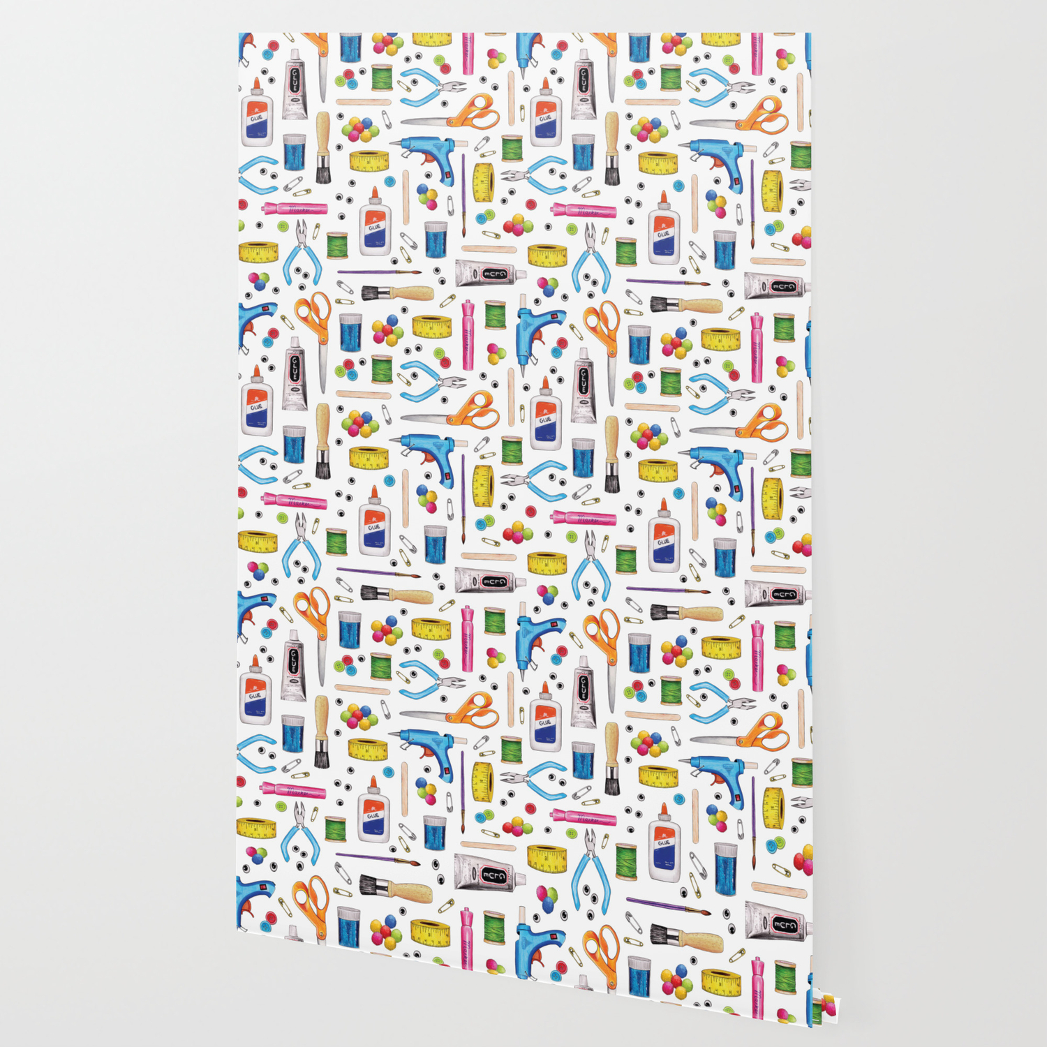 Cute Crafty Fun Pattern For Crafters W Colorful Craft