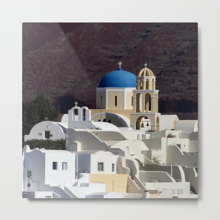 Santorini Island, Greece | Cyclades Islands | Mediterranean Sea | Greek Islands Photography 16 Metal Print