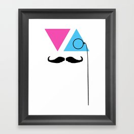 Monocle Mustache Framed Art Print