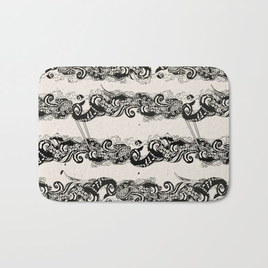Ocean Sushi Stripe Bath Mat
