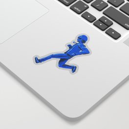 Running Blue Sticker