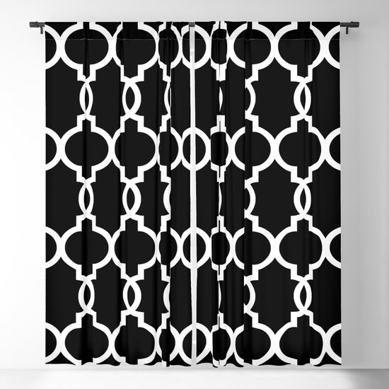 Hollywood Regency Trellis Pattern 522 Black And White Blackout
