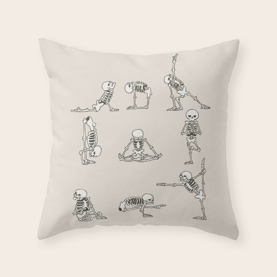 skeleton yoga pillow