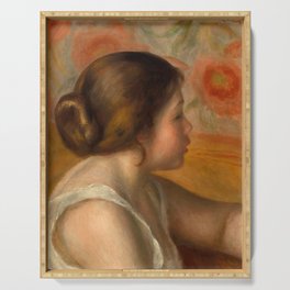 Head of a Young Girl, 1890 by Pierre-Auguste Renoir Serving Tray