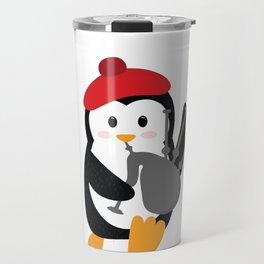Penguin the Scottish Bagpipes Player - National Tartan Day Travel Mug