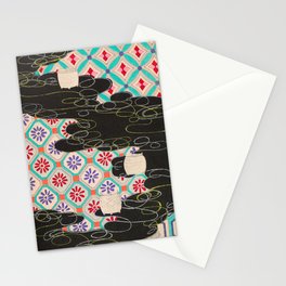Abstract Geometric Pattern Vintage Japanese Print Stationery Card