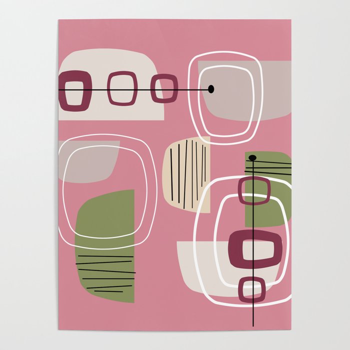 Pink Mid Century Modern Poster