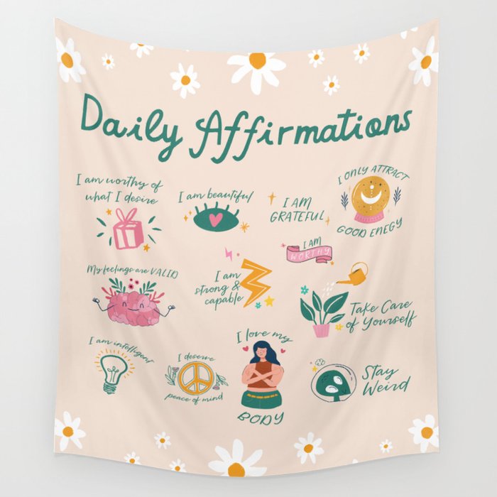 Daily Affirmations For Women Wall Tapestry