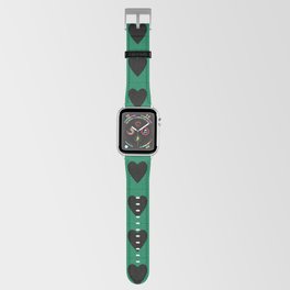 Teal black hearts pattern Apple Watch Band