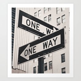 New York - One Way Art Print