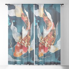 Metallic Koi II Sheer Curtain