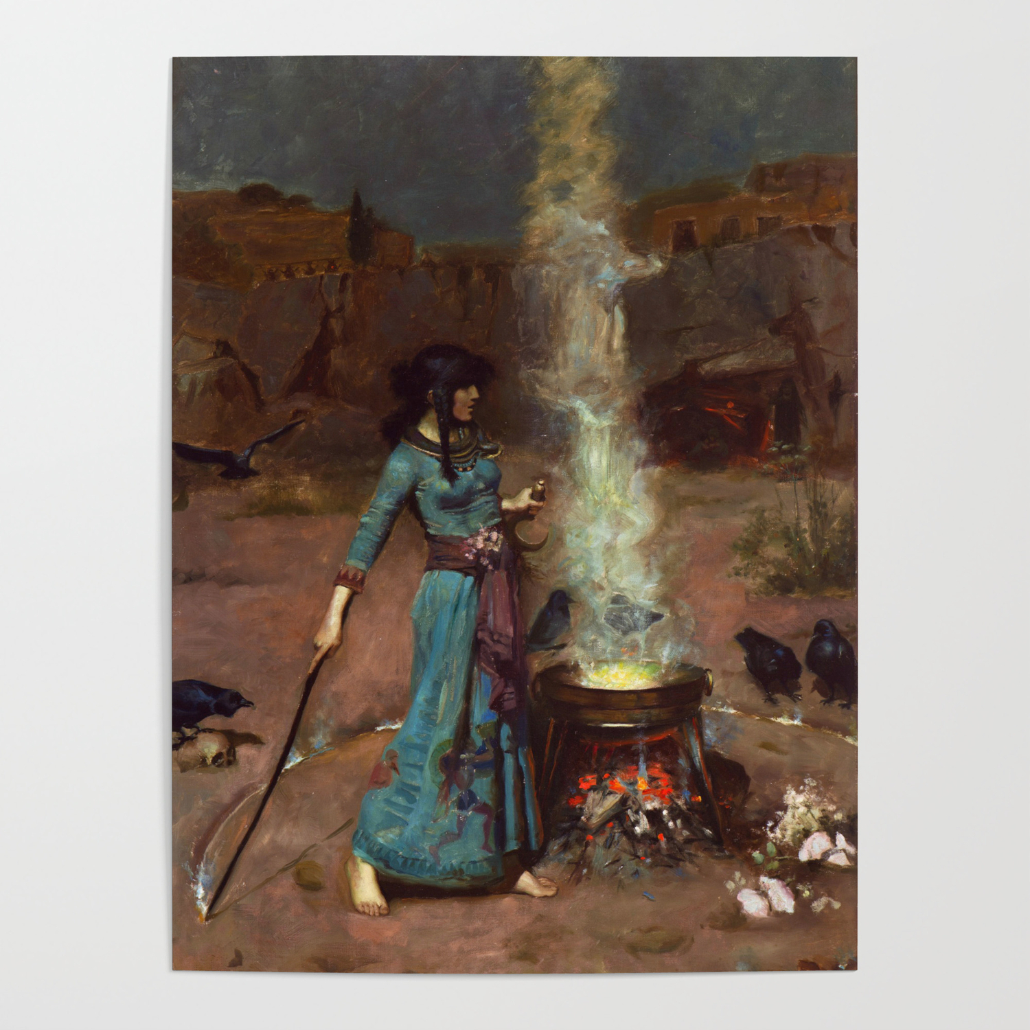 by John William Waterhouse Poster or Canvas The Witch Poster Magic Circle 