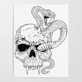 Skull and Snake Poster
