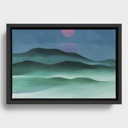 Pink Moon over Water (1924) by Georgia O'Keeffe Framed Canvas
