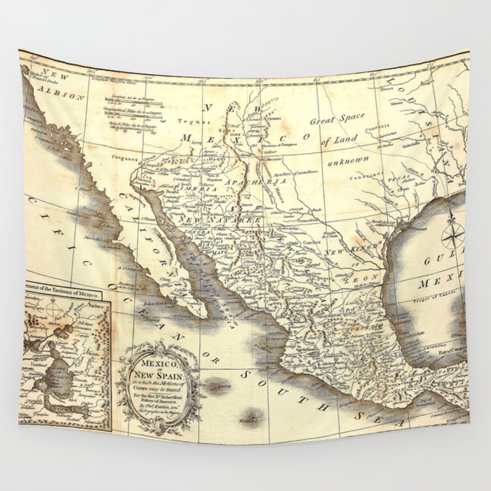 Vintage Mexico map Wall Tapestry by Map Shop  Society6