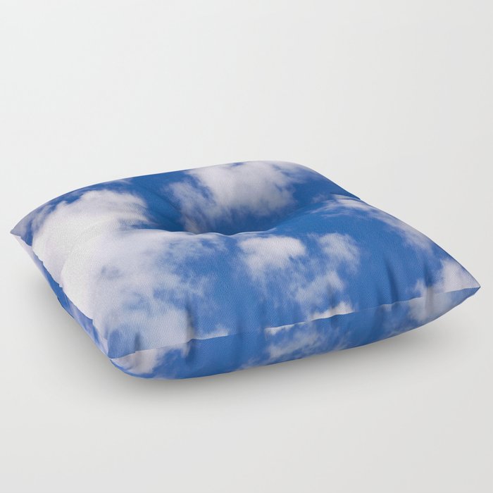 Blue sky with white clouds Floor Pillow