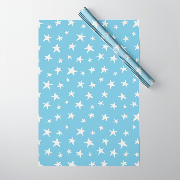 Stars Sky Blue Wrapping Paper