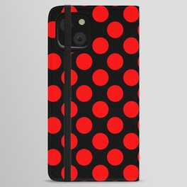 Purely Red - polka 1 iPhone Wallet Case