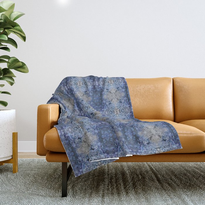 Pattern abstract blue gray Throw Blanket
