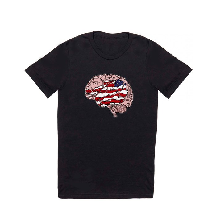 "Flag Mind" - American Flag, Human Brain - Labor Day - www.davidjdiamant.com T Shirt