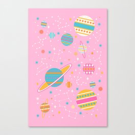 Geometric Space - Pink Canvas Print
