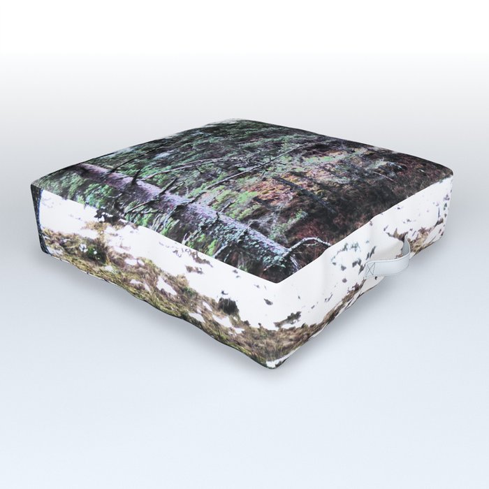 Scottish Highlands Pine Forest Winters View in I Art  Outdoor Floor Cushion