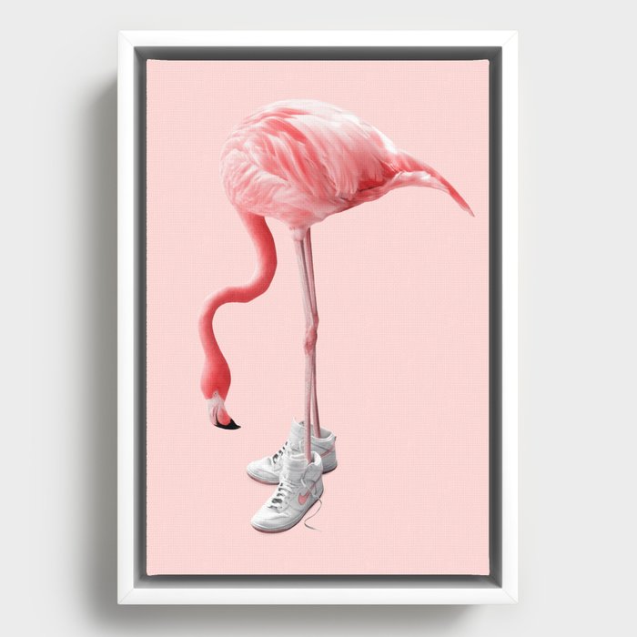 SNEAKER FLAMINGO Framed Canvas