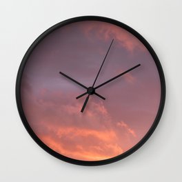 Sunset cloud pattern - purple and orange - nature photography Wall Clock