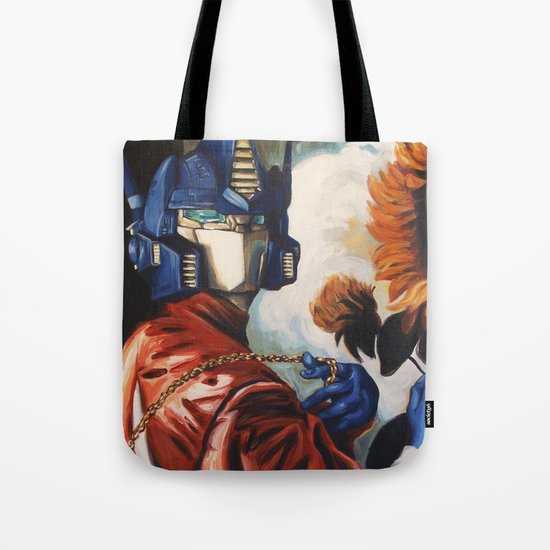 Optimus Prime With Sunflower Tote Bag