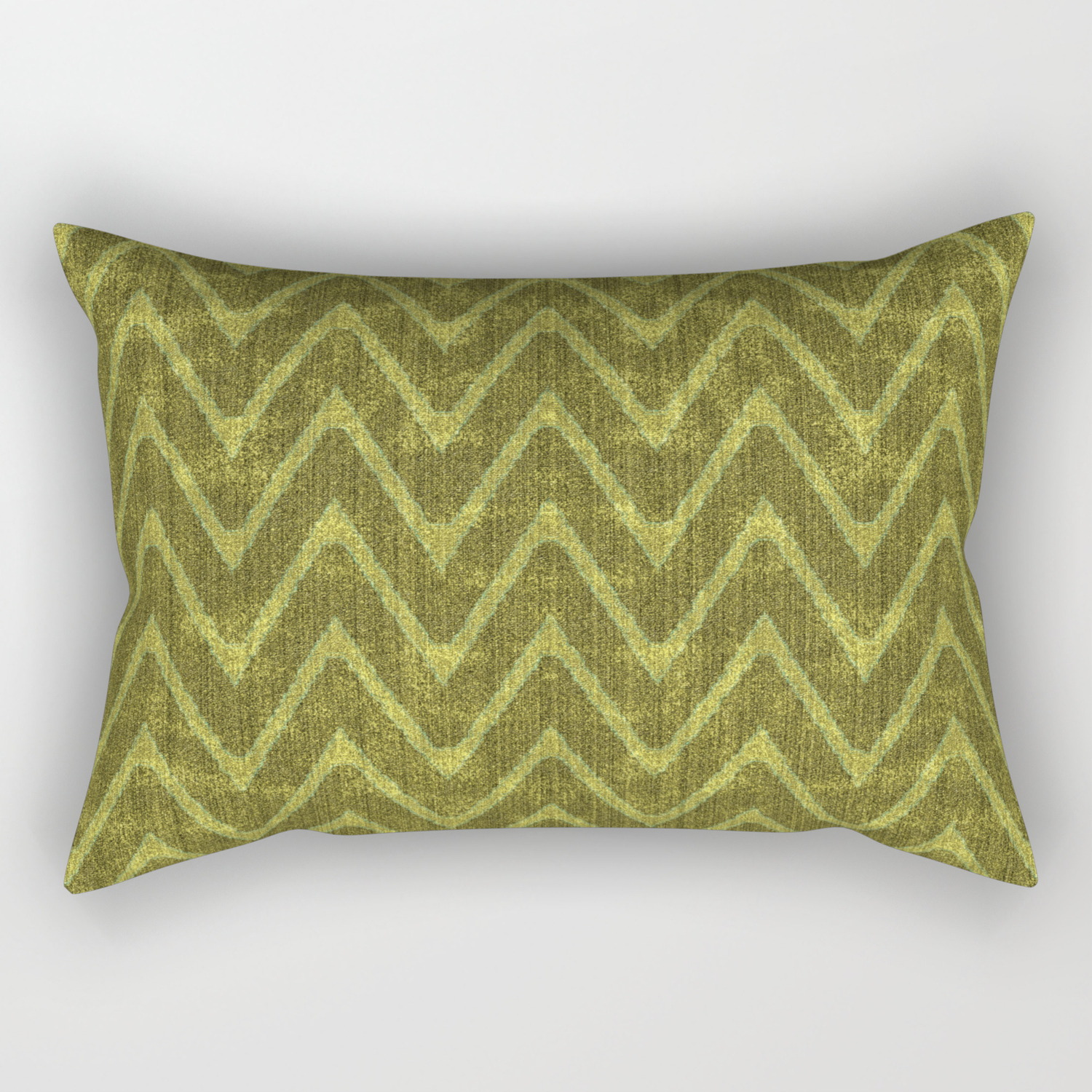 Pale Moss Green Faux Suede Chevron Pattern Rectangular Pillow By