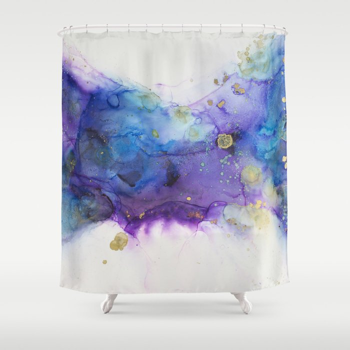 Make a Wish Alcohol Ink Painting Shower Curtain