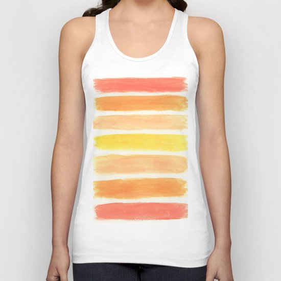 Orange Striped Abstract Unisex Tank Top