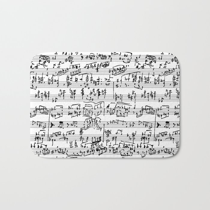 Hand Written Sheet Music Bath Mat