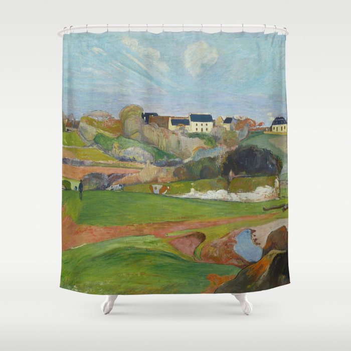 Paul Gauguin - Landscape at Le Pouldu Shower Curtain