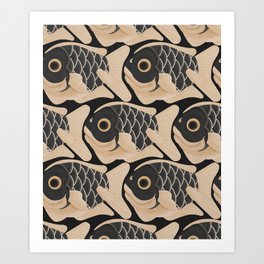 Japanese Koi Fish Pattern Art Print