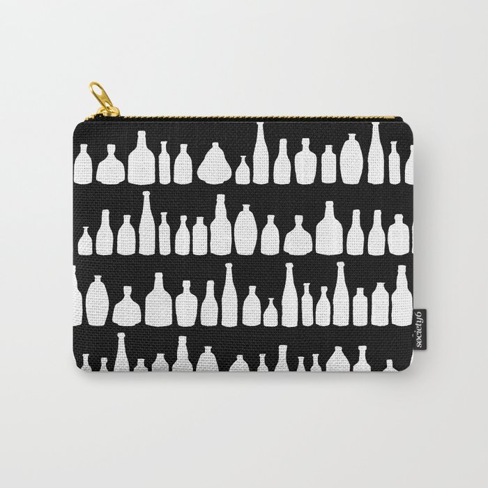 Bottles Black and White Carry-All Pouch