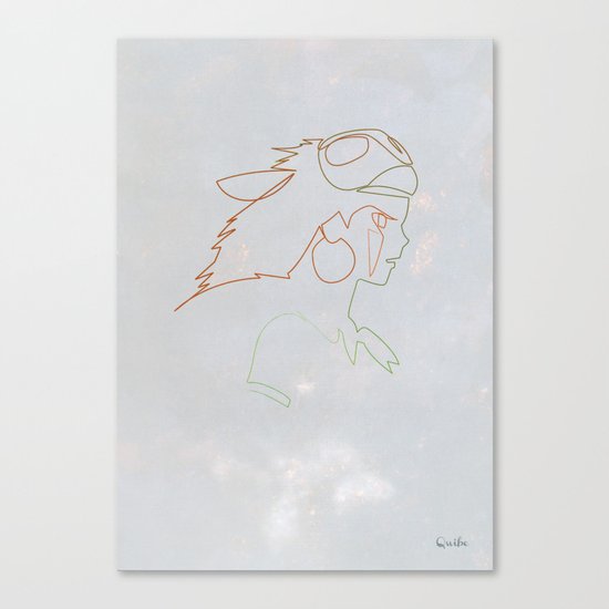 One line Mononoke Canvas Print