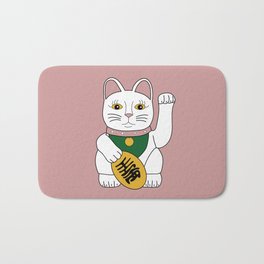 Maneki Neko - lucky cat - pink Bath Mat