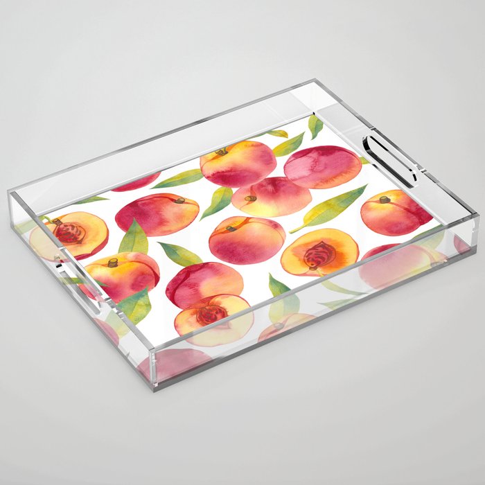 peache fruit pattern Acrylic Tray