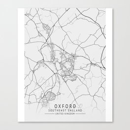Oxford Southeast England city map Canvas Print