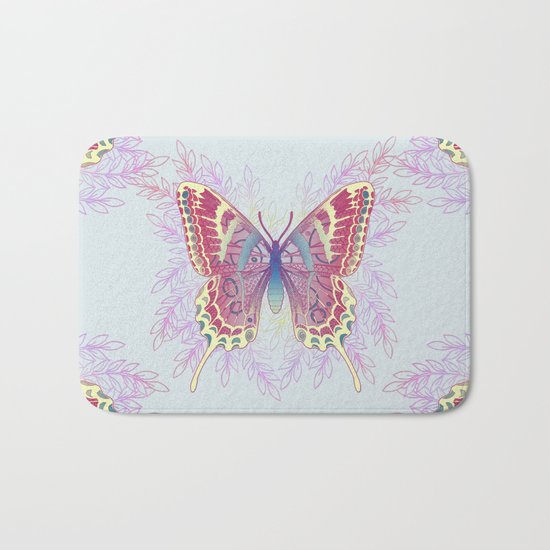 Beautiful Colorful Butterfly Design Bath Mat