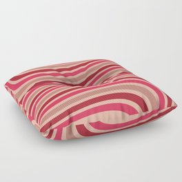 Deep Reds Retro Swirl Pattern  Floor Pillow