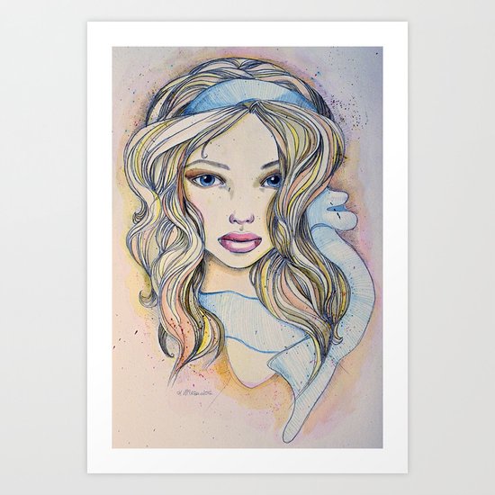 Blue Ribbon Art Print