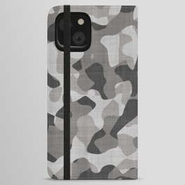 Black And White Camouflage Military Pattern iPhone Wallet Case