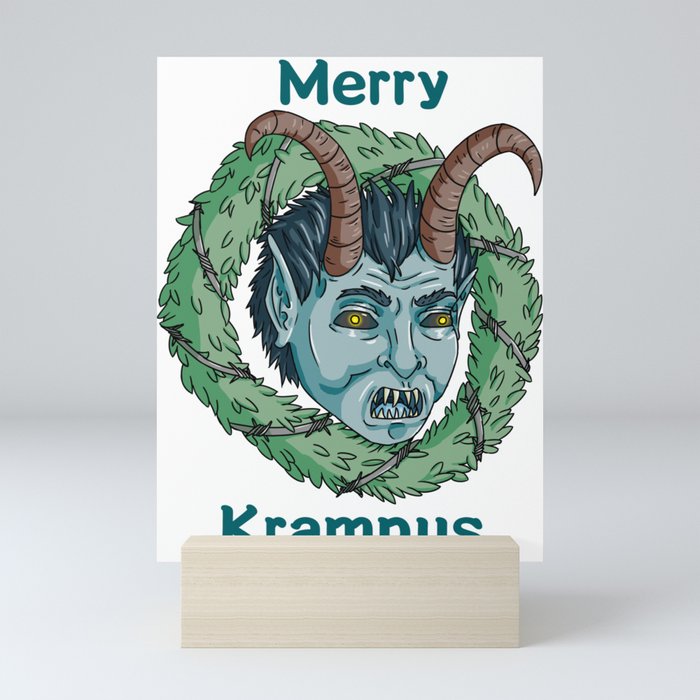 Merry Krampus Wreath Mini Art Print